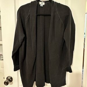 Black Open Front Cardigan